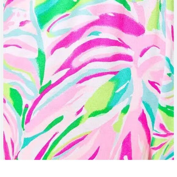 Lilly Pulitzer Arabelle Pink and Green Wide Leg Jumpsuit NWT $188 - Picture 3 of 4